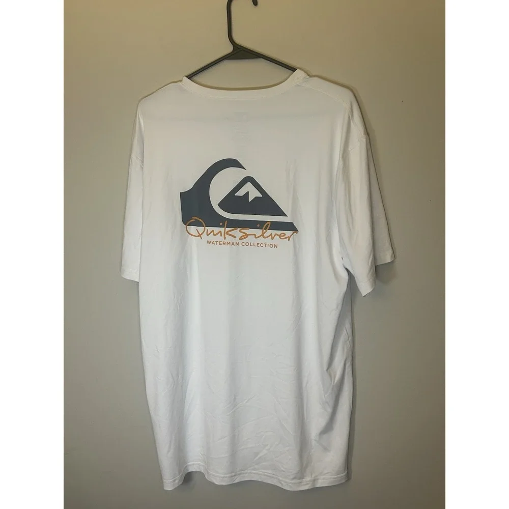Quicksilver Men's Moisture-Wicking Shirt Size 2XL White Surfing Shirt Graphic T - Picture 4 of 6
